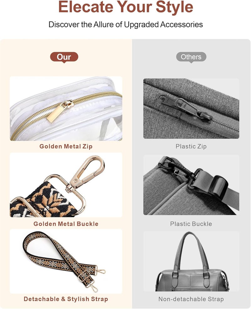 Packism Clear Bag for Stadium Events - Small Clear Purses for Women Crossbody Messenger Bag for Concerts Sporting Events - Image 5